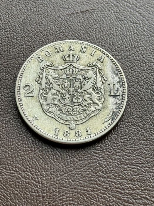 Moneda Romania 2 lei 1881 Viena argint