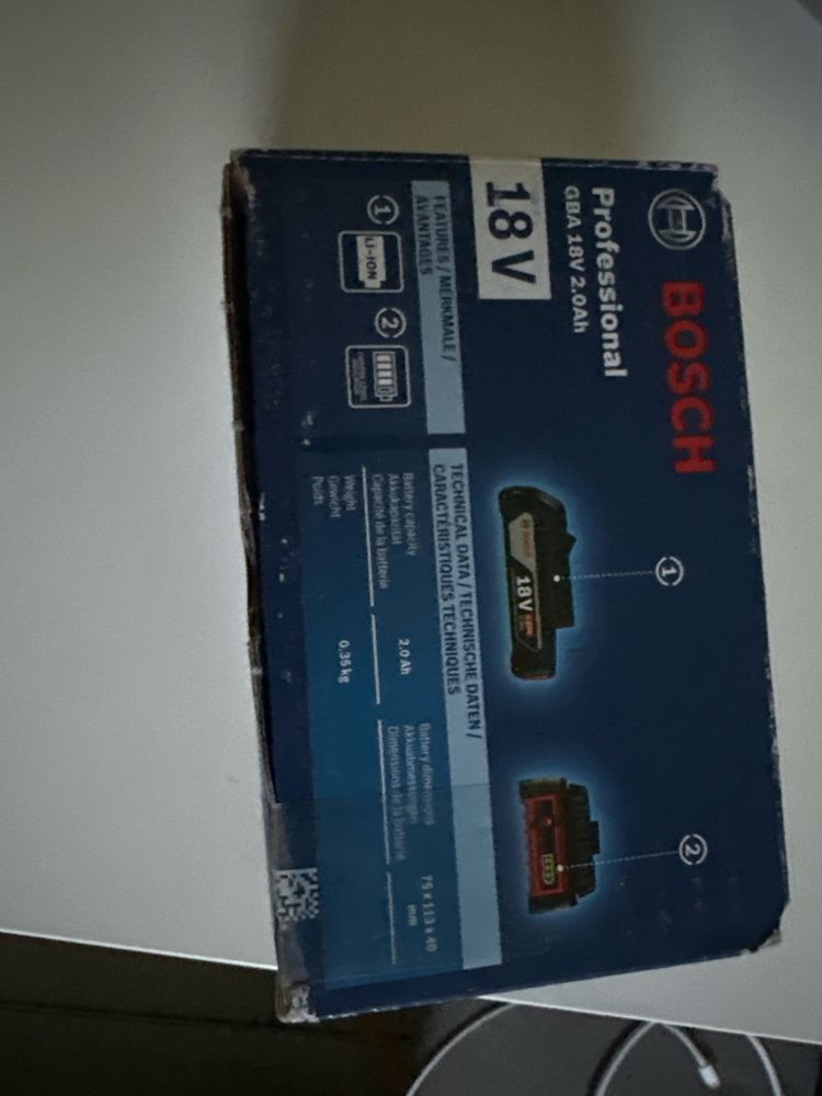 Bosch GBA 18V, 2.0 Ah, nou