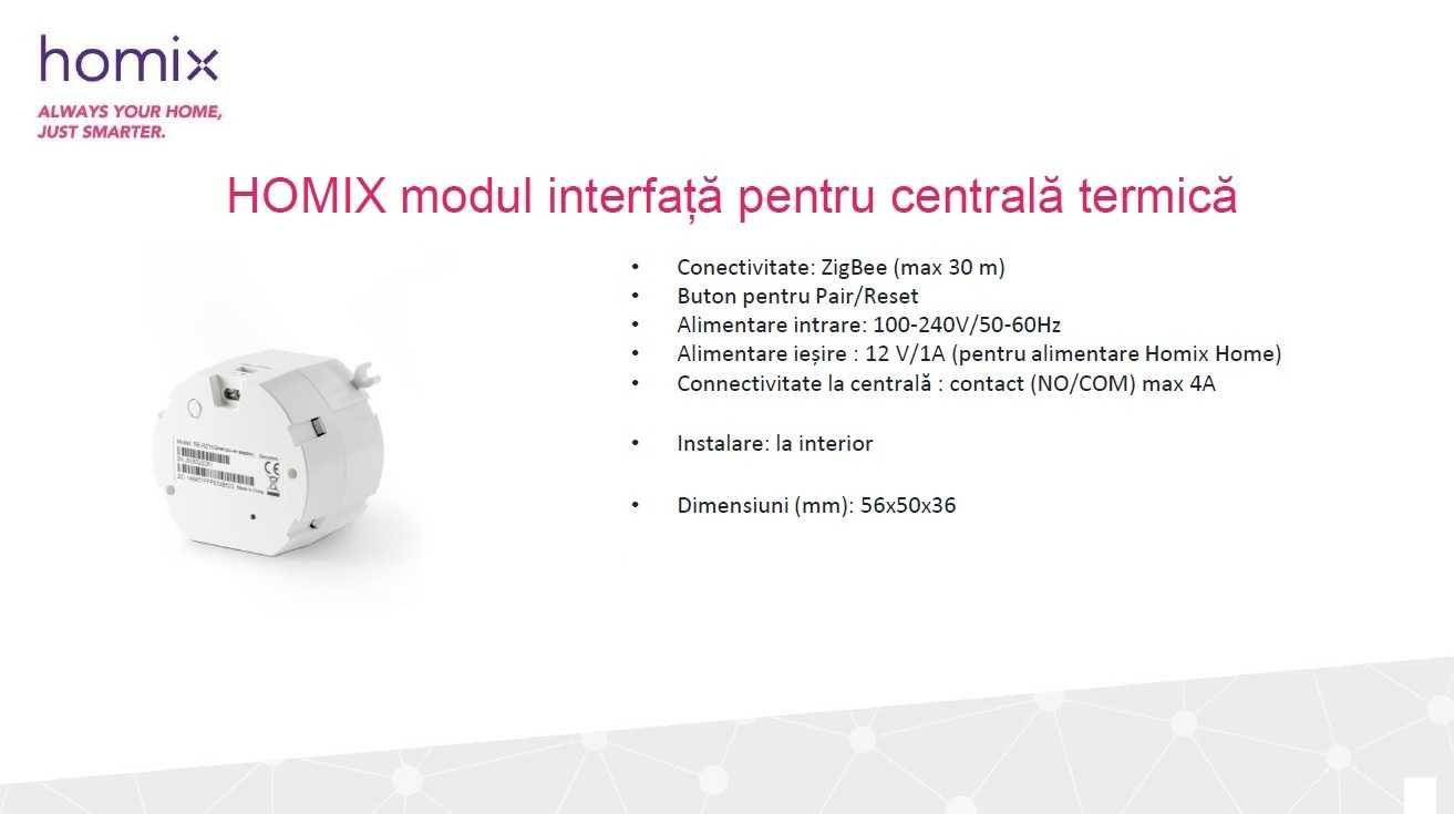 Homix Home termostat ambiental Smart, Wi-Fi, kit centrala termica