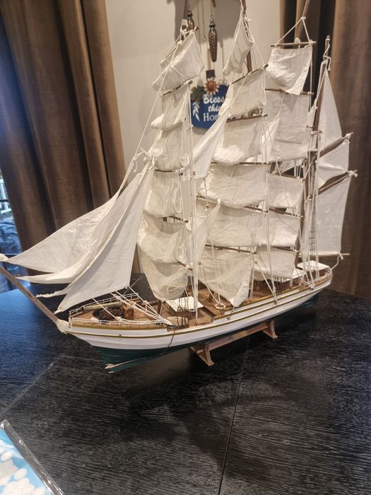 Navă cu vele 70 cm – model lucrat manual – velier decorativ mare