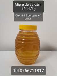 Vând miere de albine naturală OFERTĂ 6 borcane + 1 gratis !!!