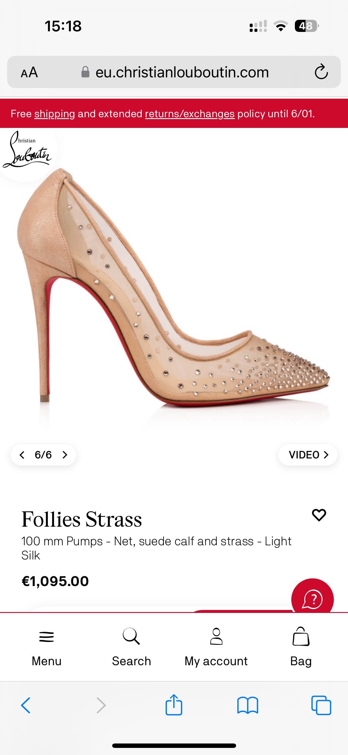 Pantofi Louboutin Follie Strass