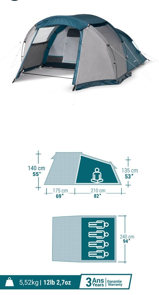 Cort camping QUECHUA Arpenaz Family 4