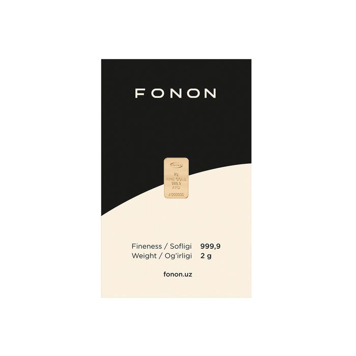 Золотой слиток FONON, 1 гpaмм (npo6a 999,9)