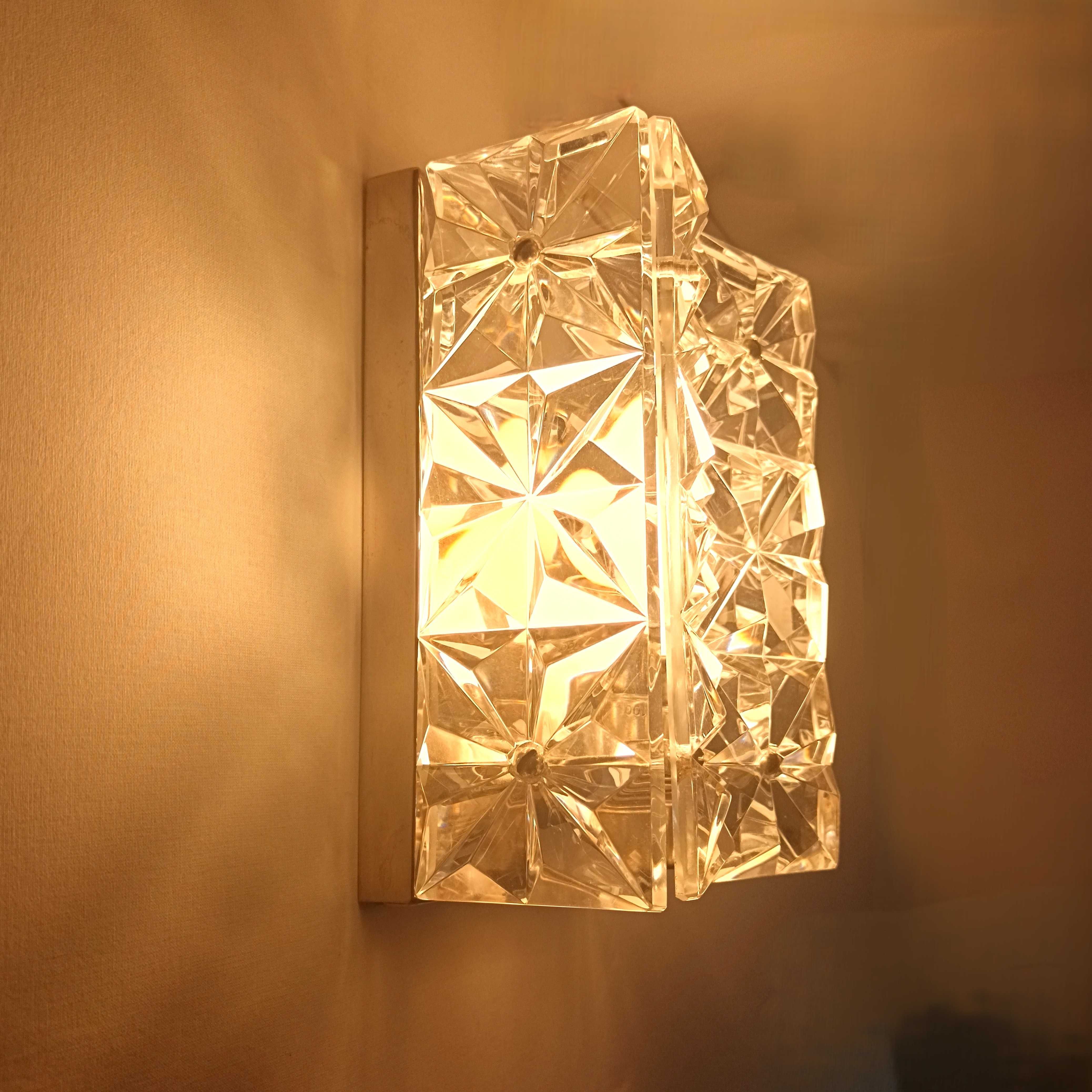 Aplică Kinkeldey, Art Deco, PostModern, cristal, crom, vintage