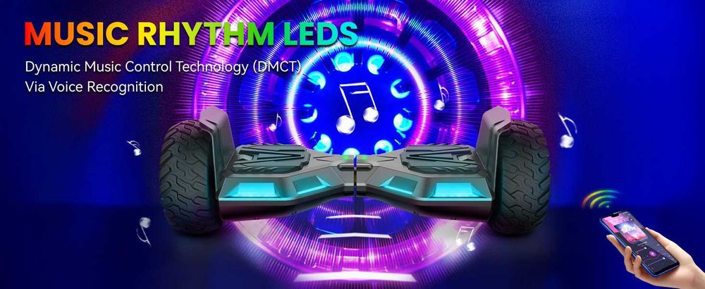 Ховърборд SISIGAD 8.5" Off Road Hoverboard Bluetooth, LED, All Terrain