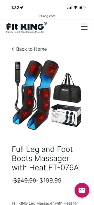 FIT KING Компресионен масажор за крака с топлина и циркулация
