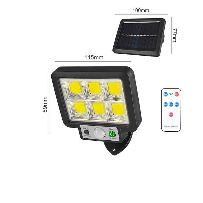 Lampa solara LED cu panou solar ,telecomanda,rezistenta la apa, noua