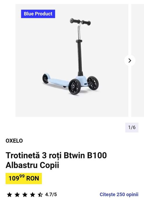 Trotinetă fete Inălțimea 80- 115 cm