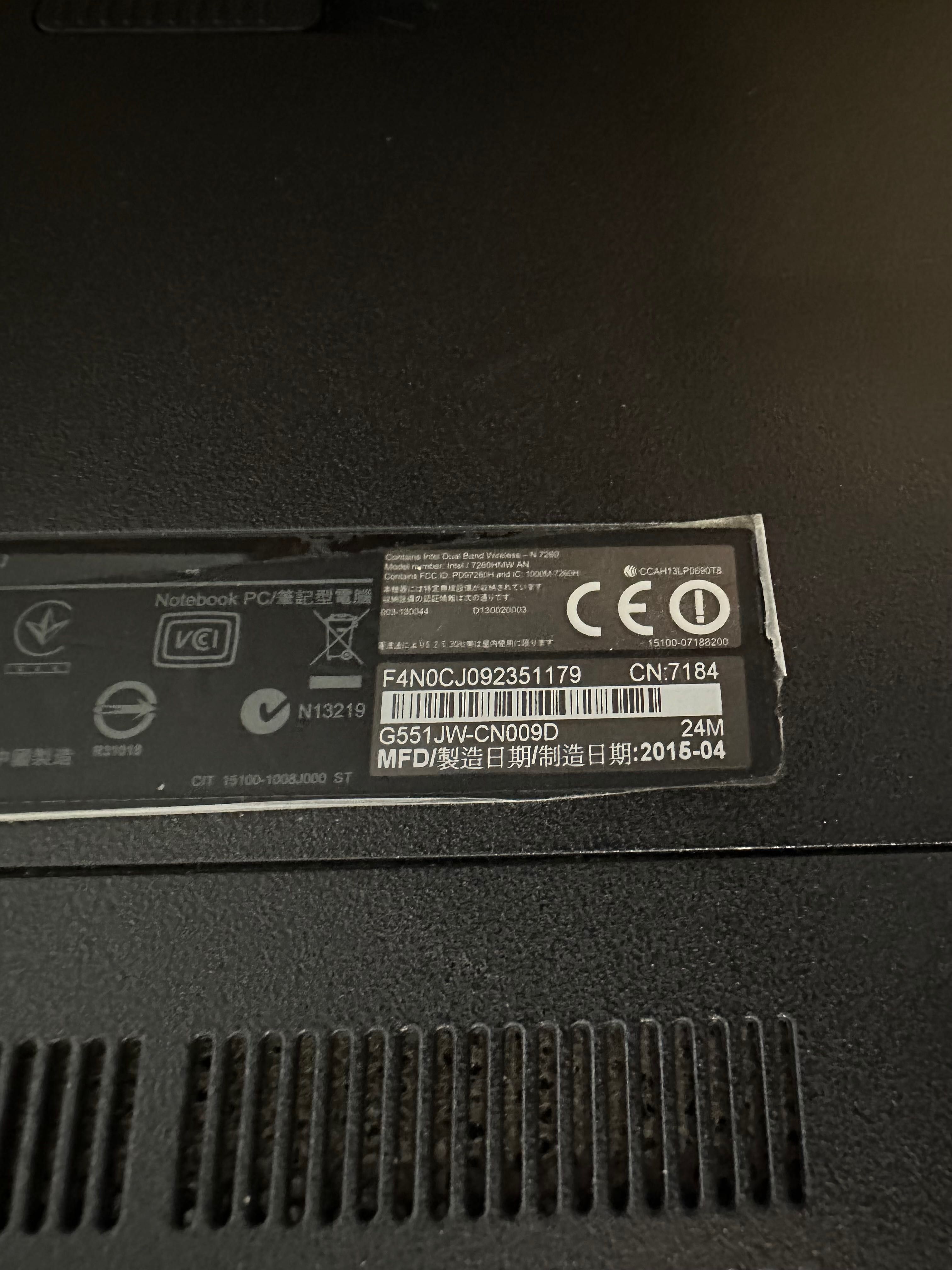 Геймърски Лаптоп ASUS ROG G551 JW intel i7, gtx 960m