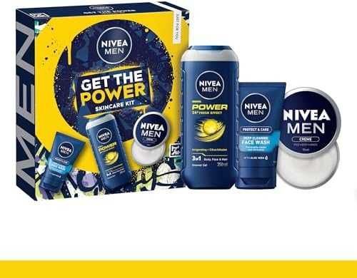 Нов мъжки Подаръчен комплект NIVEA MEN Power душ гел, гел за лице крем