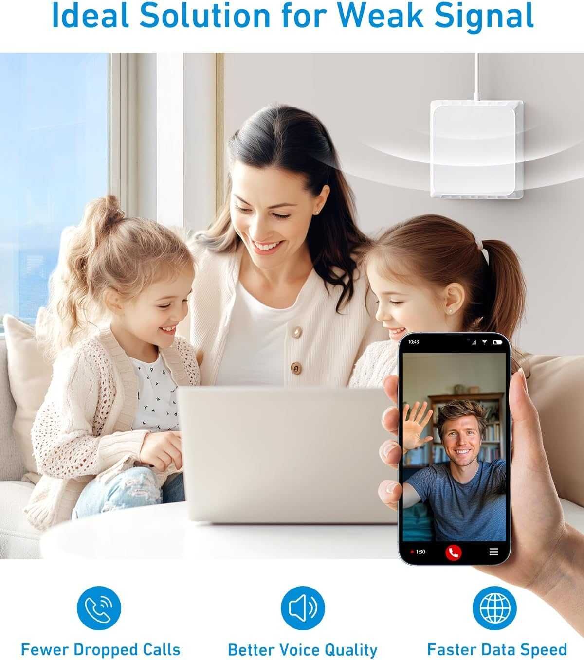 ЧИСТО НОВ усилвател за мобилен телефон Phonetone P30 до 5500 кв. 5G 4G