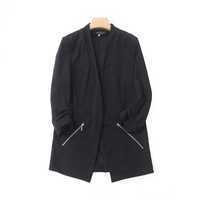 Новый пиджак жакет чёрный блейзер M (46) без пуговиц укороченный рукав