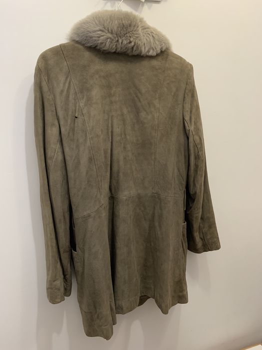 Jacheta/Palton piele naturala dama marime M Germany Crem Blana
