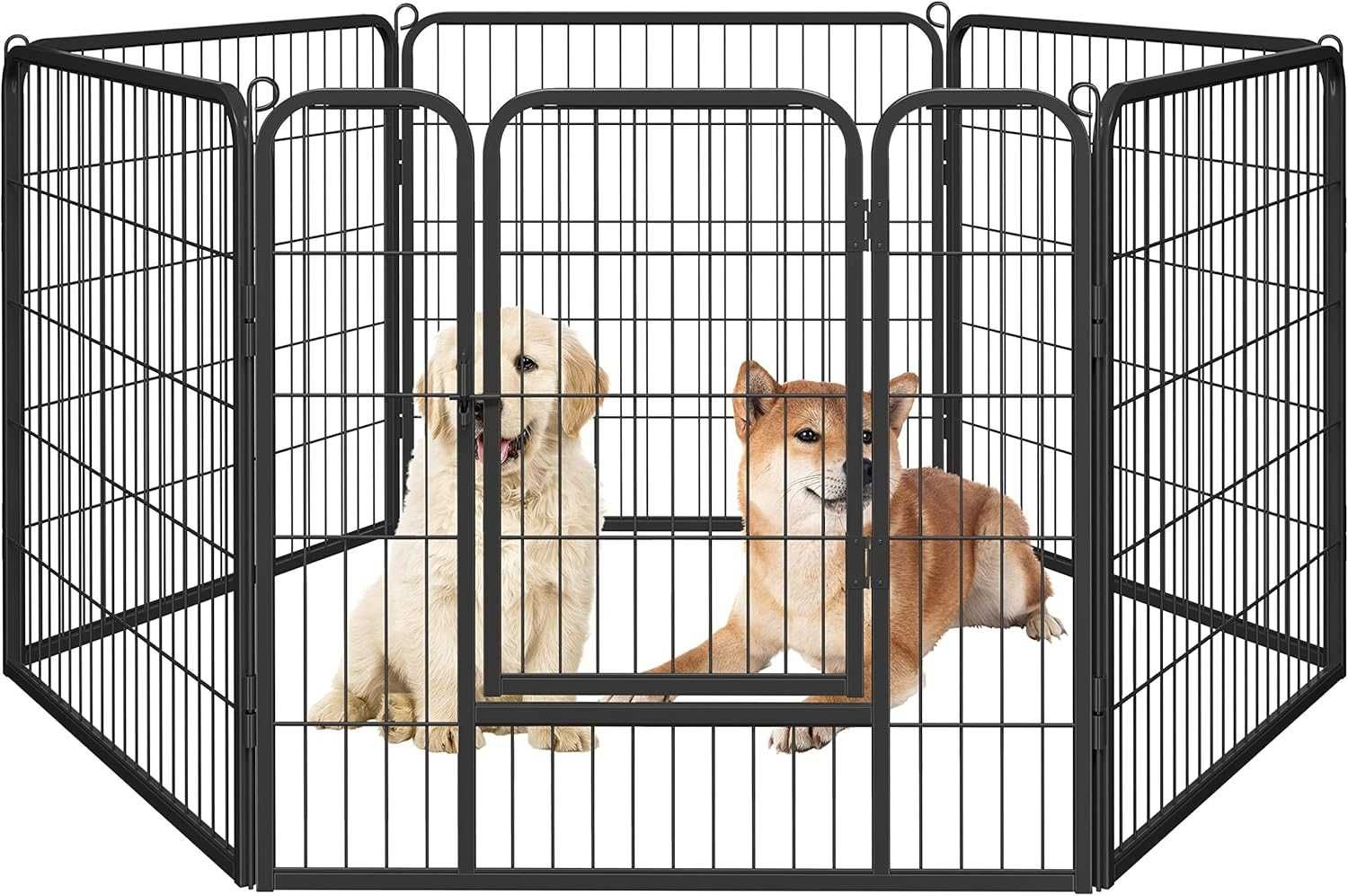 Tarc metalic animale 164x83x80 cm usa blocabila |YT 592473 Black(6pcs)