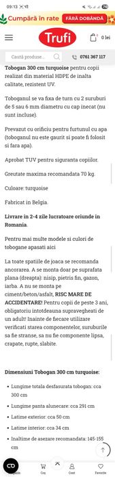 Topogan(imens) 300cm cu scara si suport metalic