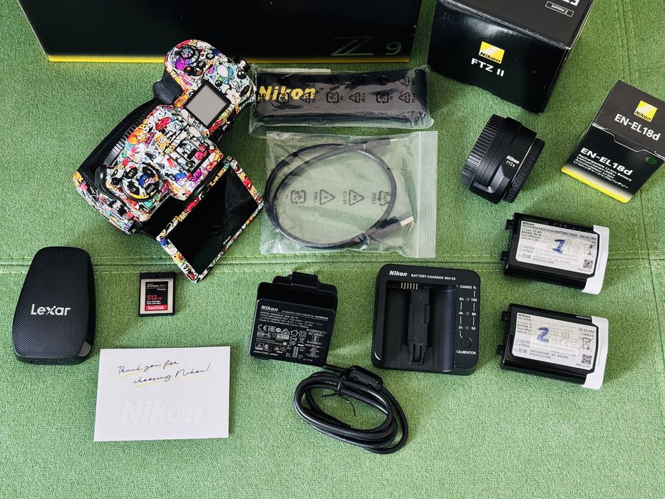 Nikon Z9 cu skin + Adaptor FTZ II + Acumulator Nikon + CFExpress 512Gb