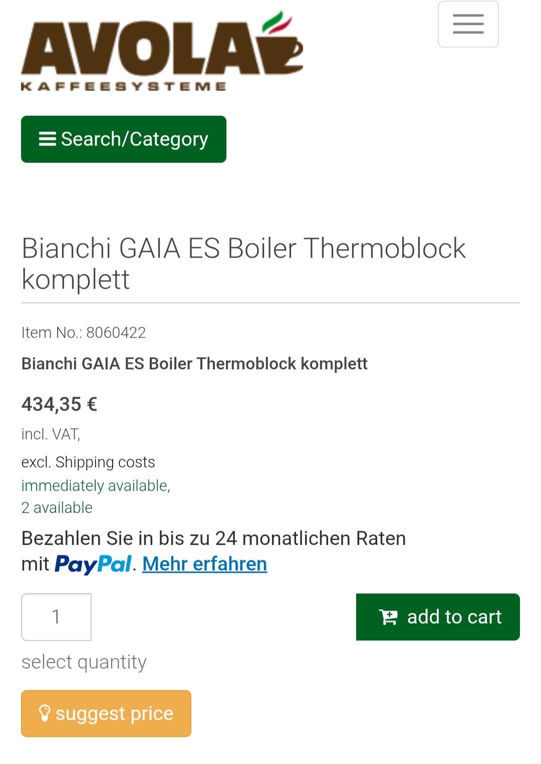 Boiler complet Bianchi(Automate cafea)