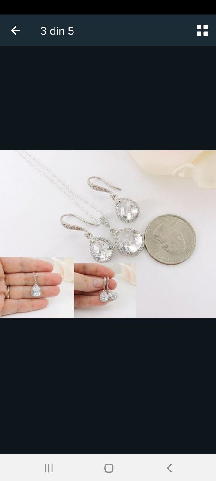 Set bijuterii argint colier și cercei
