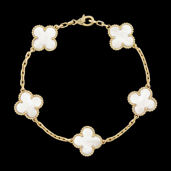 Van Cleef & Arpels VCA Mother of Pearl 5 Motifs Alhambra Дамска Гривна