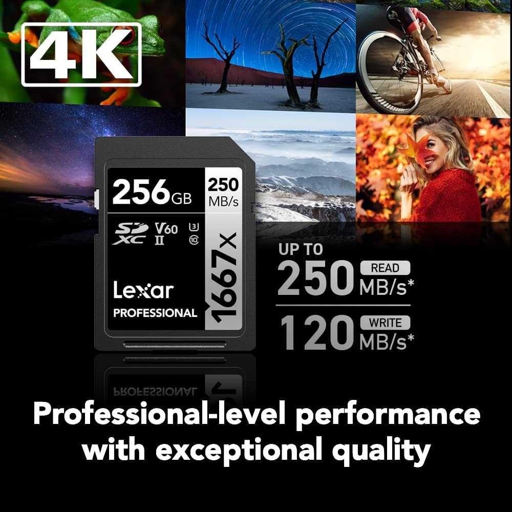 Карта памяти Lexar Professional 1667x 128GB SDXC UHS-II, U3, V60 -New!