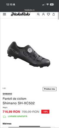 Pantofi/incaltaminte ciclism MTB Shimano XC502,BOA,NOI, mar.  43 .