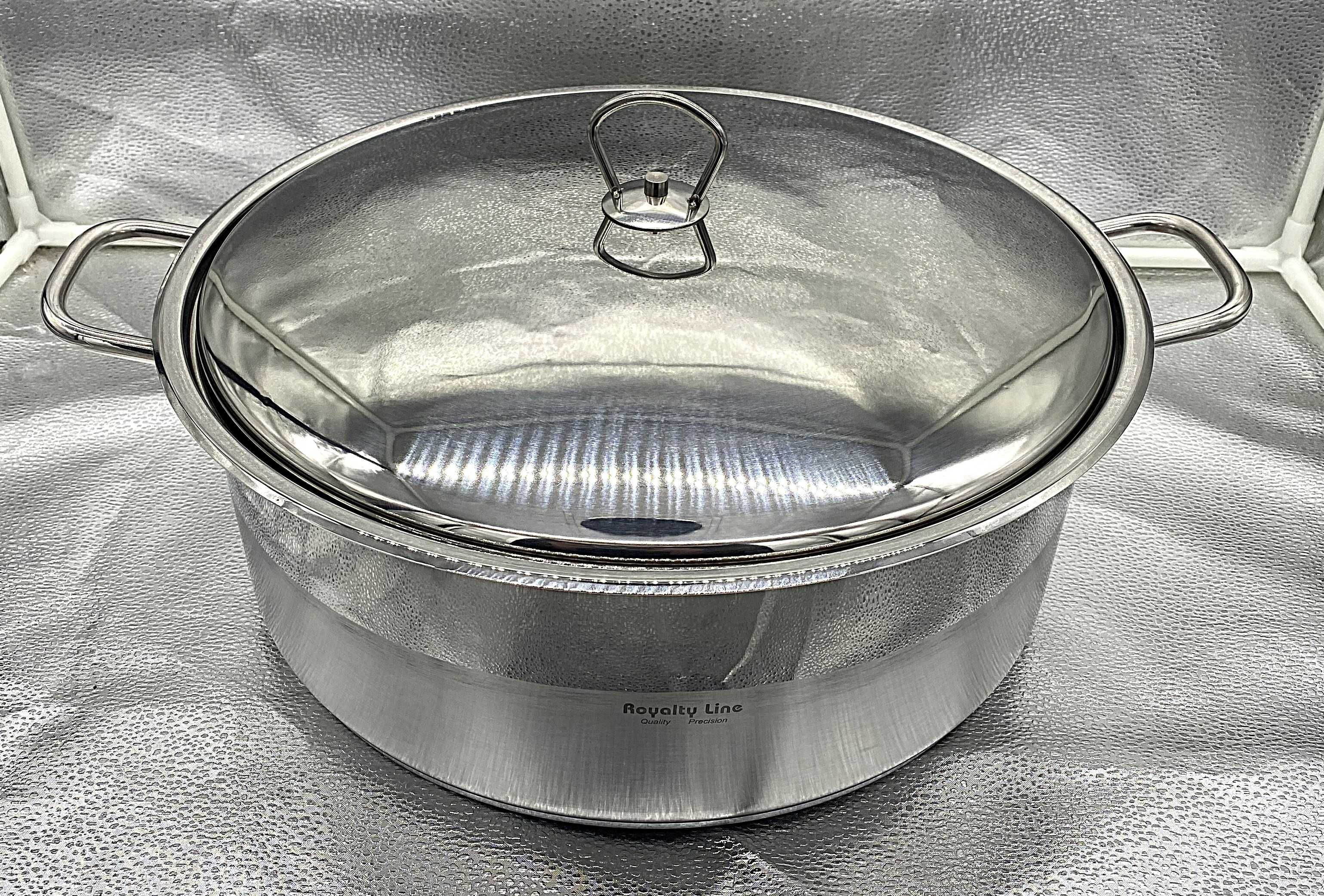 Cratita inox 14L fund triplu + capac metalic solid