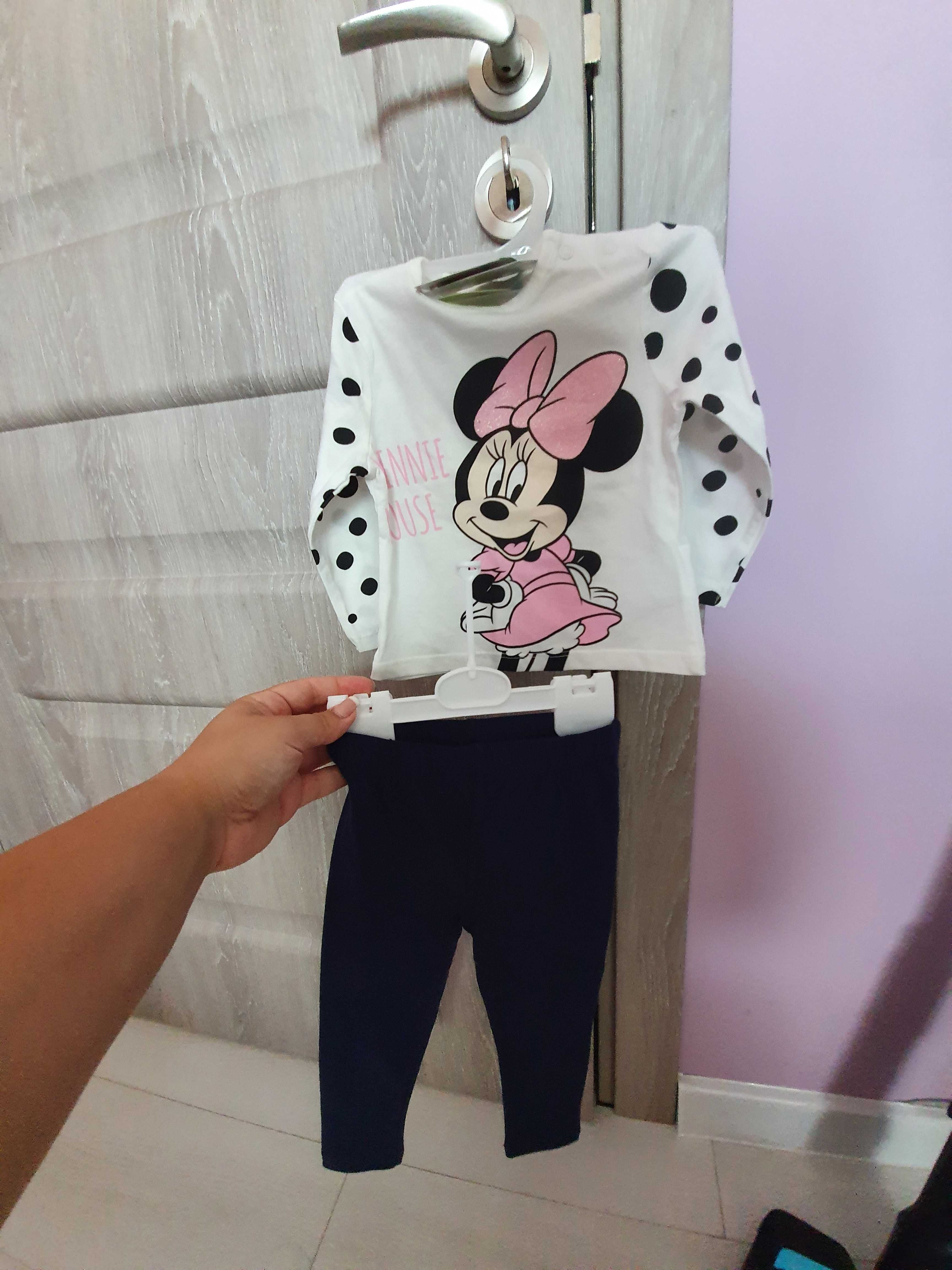 Рокля и комплектче Minnie mouse- 80 см. Нови с етикет мини маус 1г.