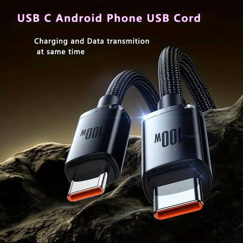 Високоскоростен 120W 6A Кабел за Супер Бързо Зареждане Тип C към Тип C