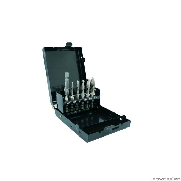 Set burghe pentru filetare, 6 piese, M3, M4, M5, M6, M8, M10, Silver