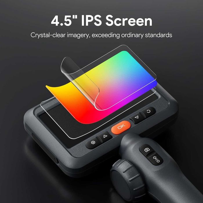 Ендоскоп DEPSTECH с гъвкаво рамо. Двупосочна бороскопска камера ...