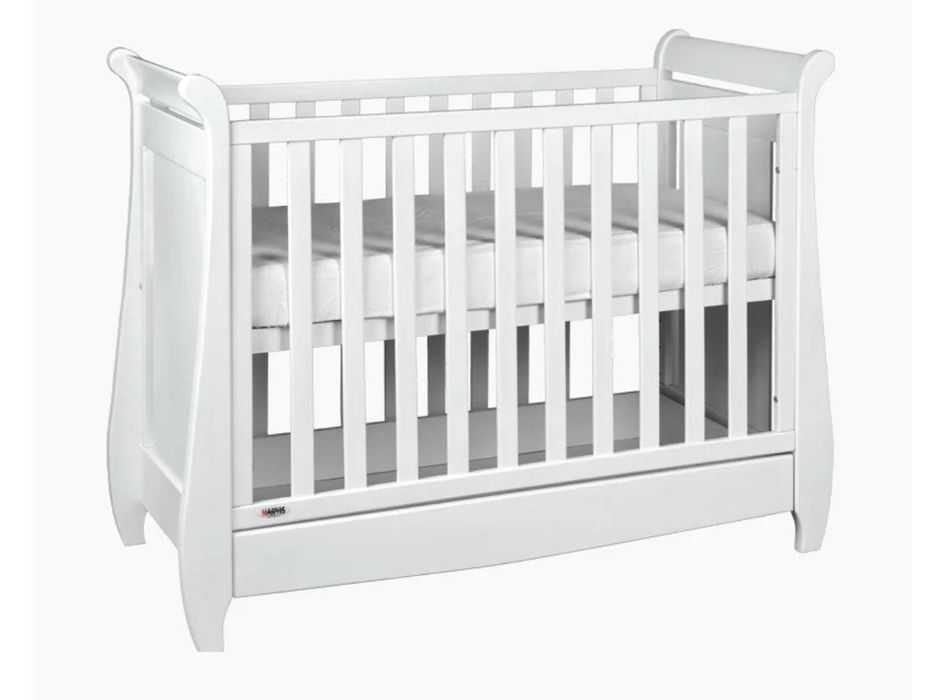 Vand patut din lemn masiv alb cu sertar si laterala detasabila