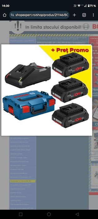 bosch set 3 acumulatori pro core 4ah cu incarcator si cutie cadou