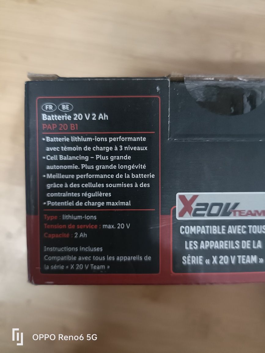 Acumulator parkside 20 V 2 ah