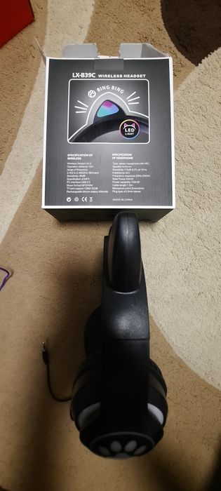 Casti Bluetooth urechi stralucitoare
