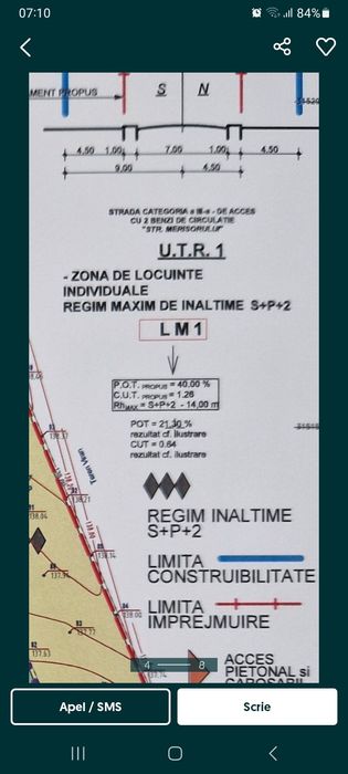 Vanzare teren 435 m.p.,strada Merisorului nr.54, utilitati