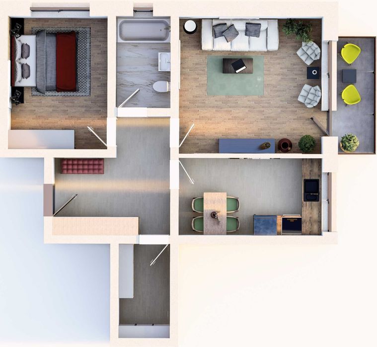 Apartament 2 camere, 60mp, decomandat, 88 200 euro TVA inclus, etaj 2