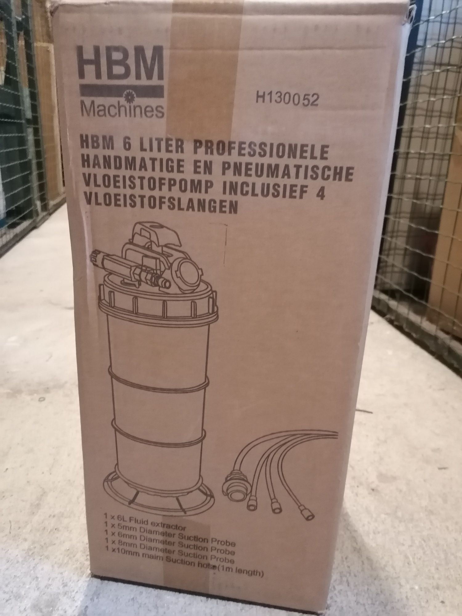 Пневматична помпа за източване на масло HBM H130052, 5.8-8 бара, 6 л