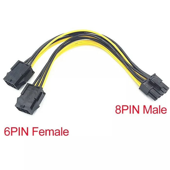 Cablu de alimentare 2x6 pini mamă la 8 pini tata 20 cm