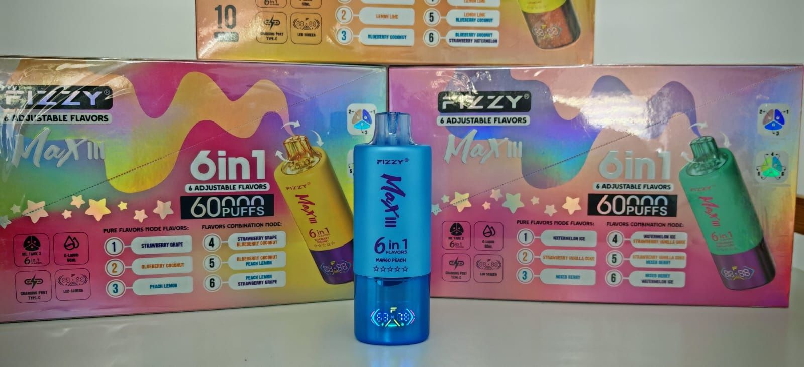 Vape 60.000 Puffs 6 arome in 1 Display Reincarcabil