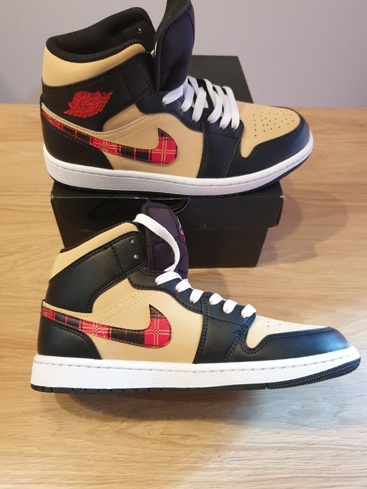 Air Jordan 1 Mid Tartan Swoosh 40 100% originali