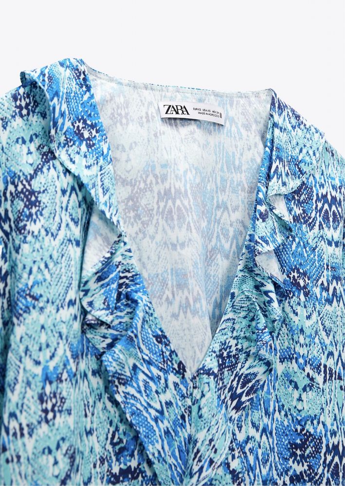Bluza / camasa animal print albastra Zara marimea L
