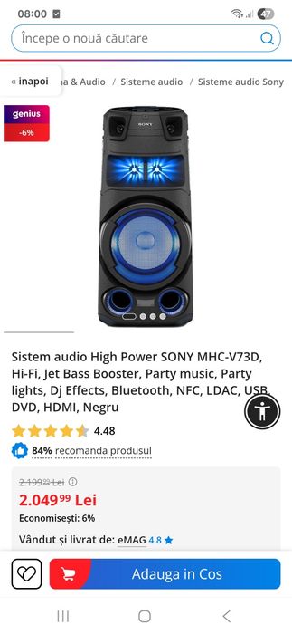 Vand boxa SONY MHC-V730