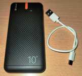 Мобилна батерия TRACER 10000 mAh тънка черна PowerBank