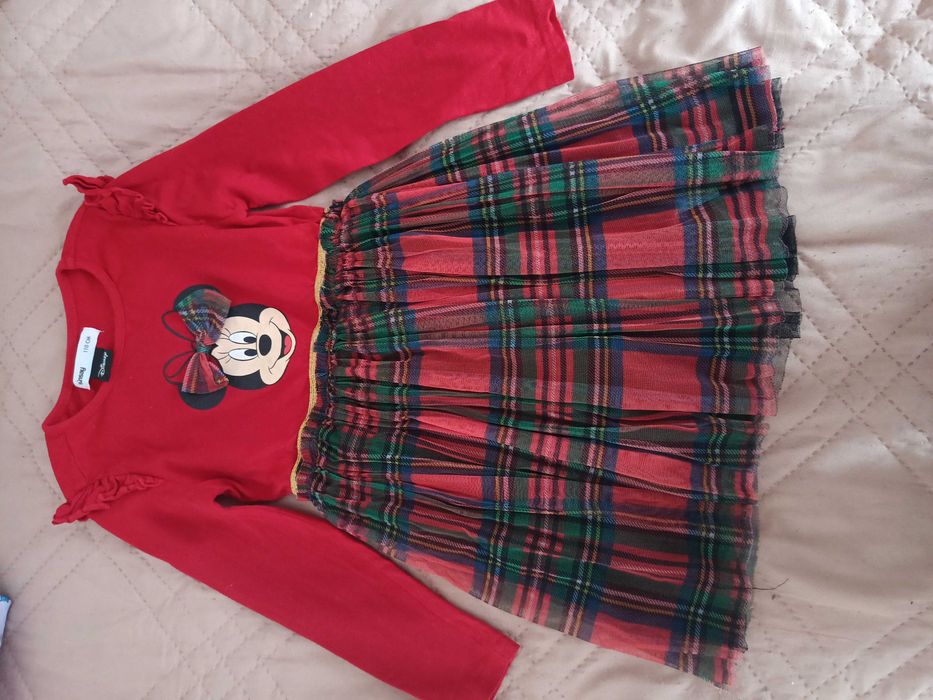 Коледна рокля  с Мини Маус 110  см