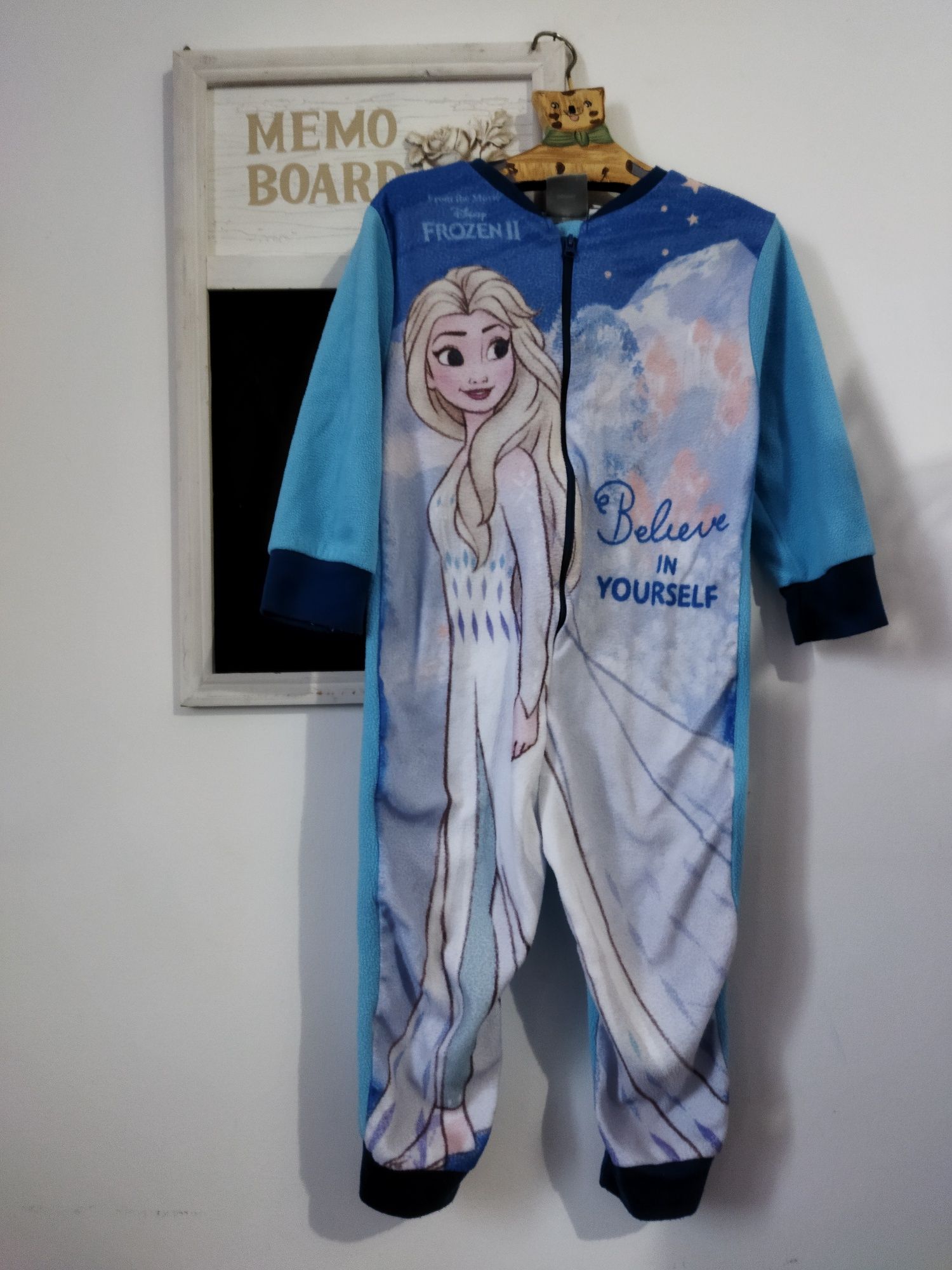 Salopeta pijama Frozen Elsa fetițe 2-3 ani mărimea 98
