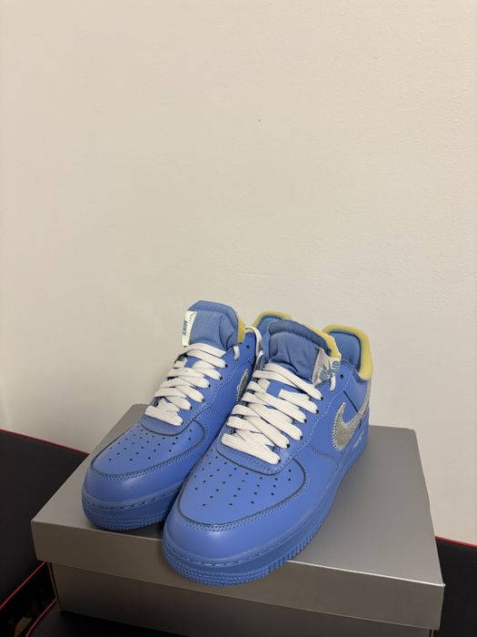 Nike Air Force 1- Albastru/Swoosh arginitu-Marimea 40.5