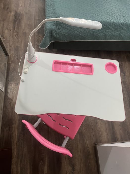 Birou reglabil fetite 3-6 ani roz