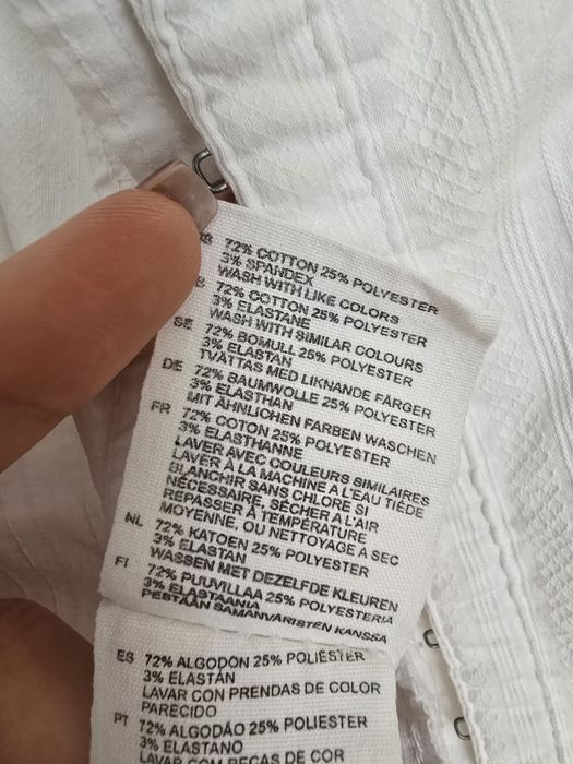 Бяла риза H&M с 3/4 ръкави