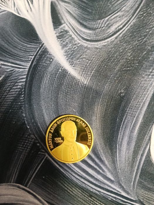 moneda placata cu aur 14k